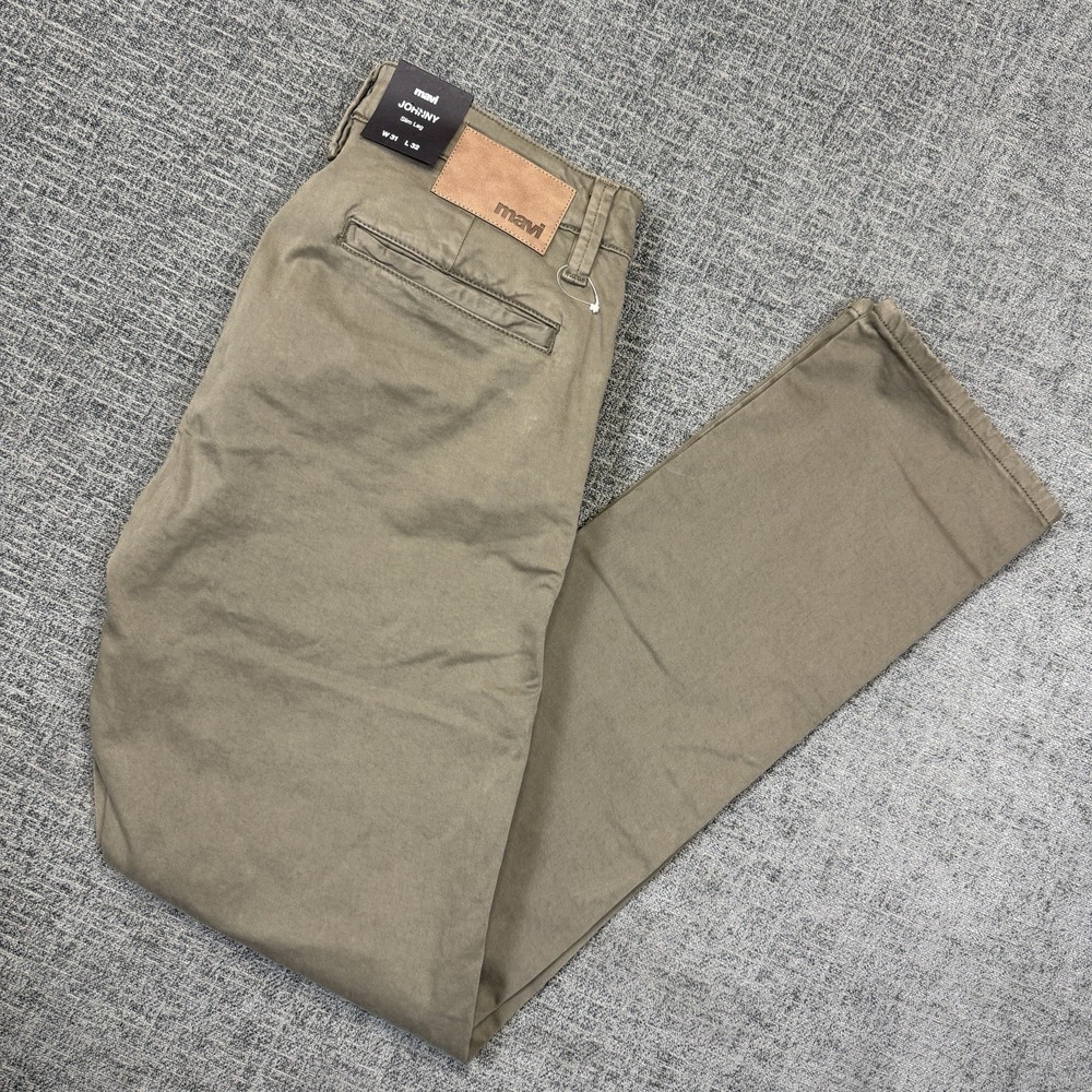Mavi Johnny Slim Leg Pants Mens 31x32 Dusty Olive Green Twill Stretch NWT - Picture 1 of 10